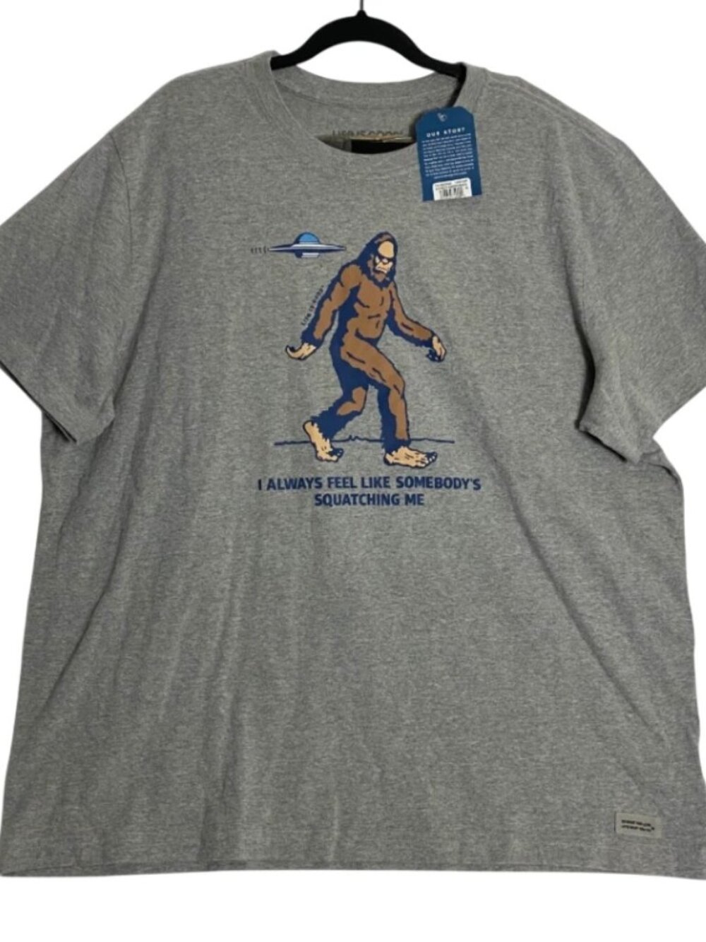 NWT Life is Good Crusher Tee Somebody's Squatch Gray Shirt Mens Size 2XL XXL